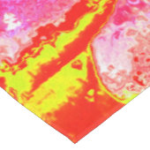 ホットピンク、赤と黄色の多肉性のセダムロゼット テーブルクロス (アングル)