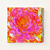 ホットピンク、赤と黄色の多肉性のセダムロゼット ノートブック (裏面)