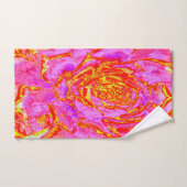 ホットピンク、赤と黄色の多肉性のセダムロゼット バスタオルセット (ハンドタオル)