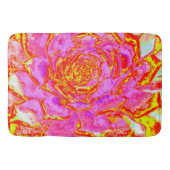 ホットピンク、赤と黄色の多肉性のセダムロゼット バスマット (正面)