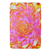 ホットピンク、赤と黄色の多肉性のセダムロゼット バスマット (正面縦)