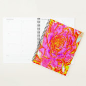 ホットピンク、赤と黄色の多肉性のセダムロゼット プランナー手帳 (ディスプレー)