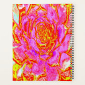 ホットピンク、赤と黄色の多肉性のセダムロゼット プランナー手帳 (裏面)
