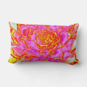 ホットピンク、赤と黄色の多肉性のセダムロゼット ランバークッション (裏面)