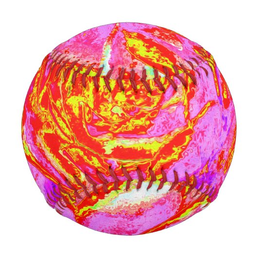 ホットピンク、赤と黄色の多肉性のセダムロゼット 野球ボール (正面)