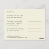 ホットピンク+金ゴールドレッドレースありがとうはがき ポストカード (裏面)