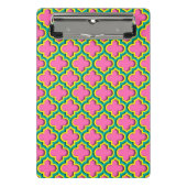 ホットピンク#2、イエロー、ティール(緑がかった色)モロッコクローバー#5DS ミニクリップボード (正面)