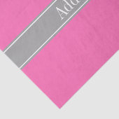 ホットピンク#2、ダークグレーリボン名モノグラム 薄葉紙 (詳細)