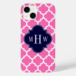 ホットピンク#2 白 モロッコ #5 紺 3イニシャル モノグラム Case-Mate iPhone 14ケース