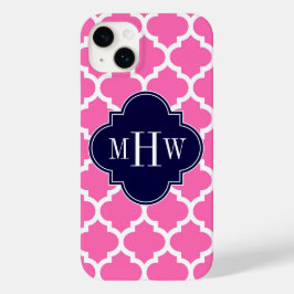 ホットピンク#2 白 モロッコ #5 紺 3イニシャル モノグラム Case-Mate iPhone 14 PLUSケース