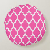 ホットピンク#2 Whtモロッコ#4海軍の名前モノグラム ラウンドクッション (裏面)