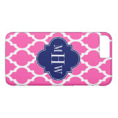 ホットピンク#2 Whtモロッコ#4海軍の名前モノグラム Case-Mate iPhoneケース (裏面(横))