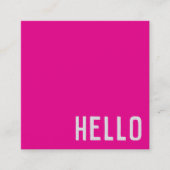 ホットピンク - HELLO スクエア名刺 (正面)