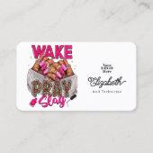 ホットピンク Wake Pray Slay ネイルサロン 名刺 (正面)