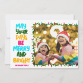 ホットピンクBe明るいメリークリスマスライト写真 シーズンカード (正面)