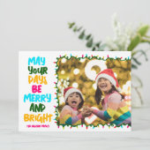 ホットピンクBe明るいメリークリスマスライト写真 シーズンカード (スタンド正面)