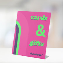 ホットピンクGroovyレトロカードとギフト結婚ズ