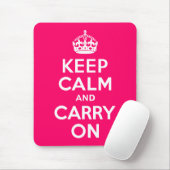 ホットピンクKeep Calm and Carry On マウスパッド (マウス)
