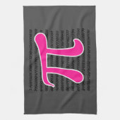 ホットピンクPi記号 キッチンタオル (縦)