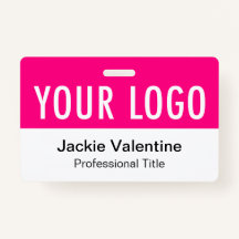 ホットピンクPVCバッジ水平スタッフID名タグ