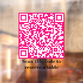 ホットピンクQRコード |テーブル予約 | ウィンドウサイン (シート2)