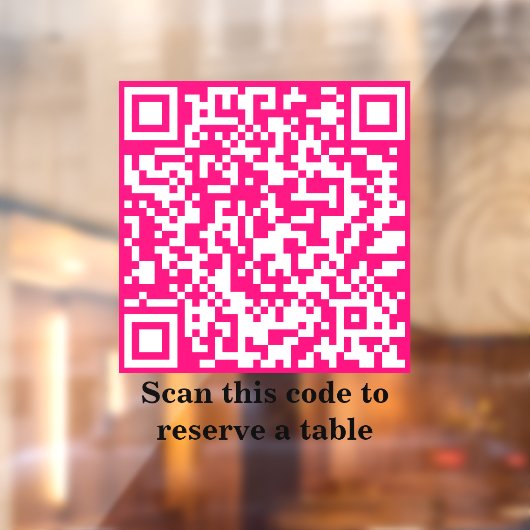 ホットピンクQRコード |テーブル予約 | ウィンドウサイン (シート2)