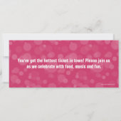 ホットピンクSweet sixteenフォトチケット招待状 招待状 (裏面)