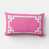 ホットピンクWhtつる植物スクリプトモノグラムギリシャ鍵DIY BG ランバークッション (裏面)