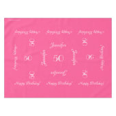 ホットピンパーソナライズされたク50番目の誕生日テーブルクロス テーブルクロス (正面(横))