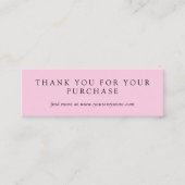 ホットピン淡い色のクプレーンありがとうご購入いただきましたインサート ロイヤリティカード (正面)