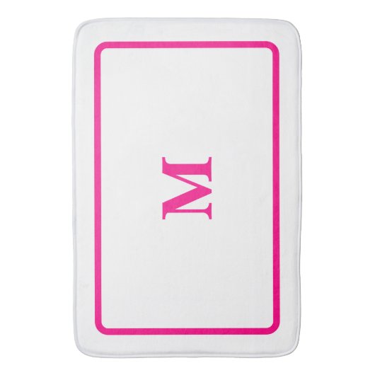 ホットピ名門私立校風のンクエレガントフレミニマルムイニシャル バスマット (正面縦)