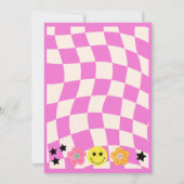 ホットピ名門私立校風のンクY2Kハッピー顔パーティー誕生日 招待状 (裏面)