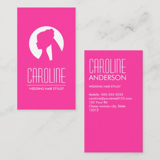 ホットピ結婚ンク美容師のファッション 名刺 (正面/裏面)