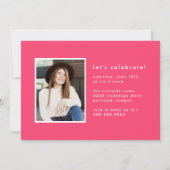 ホットピ絵を描ック |写真卒業パーティー 招待状 (裏面)