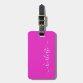 ホットピ鮮やかックスクリプト名パーソナライズされた ラゲッジタグ (正面縦)