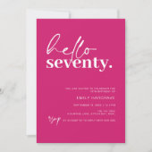 ホットピ鮮やかンクこんにちは70th誕生日パーティー 招待状 (正面)