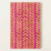 ホットピ鮮やかンクと金ゴールドパターン プランナー手帳 (裏面)