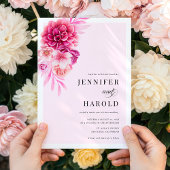 ホットピ鮮やかンクフローラQRコードすべて結婚の 招待状