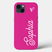 ホットピ鮮やかンク |ハート付きスクリプトの名前 Case-Mate iPhoneケース (裏面)