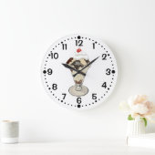 ホットファッジアイスクリームサンデカスタムーキッチン分 ラージ壁時計 (ホーム)