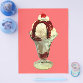 ホットファッジサンデレトロアイスクリームフライヤー チラシ (シングル)