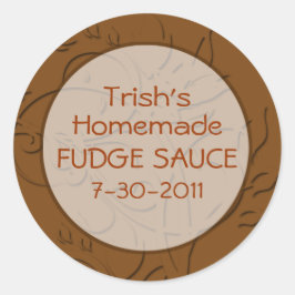 ホットファッジソースまたはチョコレートソースラベル ラウンドシール