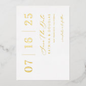 ホットフォイルセーブ・ザ・デート案内結婚ズカード 箔招待状 (正面)