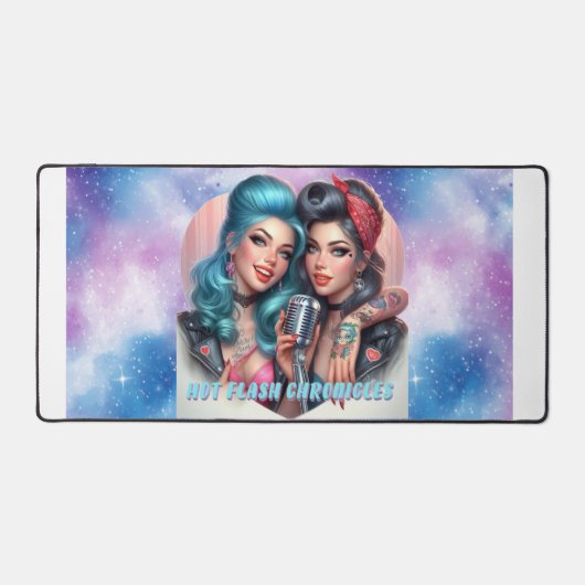 ホットフラッシュクロニクルレトロ大型ゲームマウスパッド デスクマット (正面)