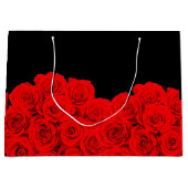 ホットフラワーブラックレッドローズ ラージペーパーバッグ (正面)
