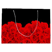 ホットフラワーブラックレッドローズ ラージペーパーバッグ (裏面)