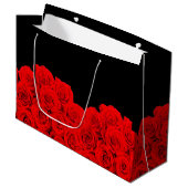 ホットフラワーブラックレッドローズ ラージペーパーバッグ (正面アングル)