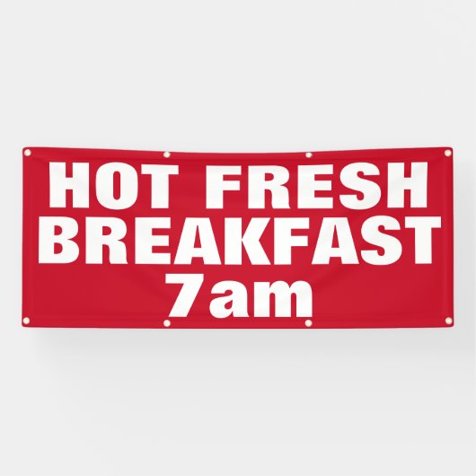 ホットフレッシュブレックファーストレッドカスタムビジネスアウトドア 横断幕 (横)