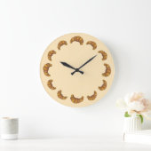 ホットフレーキーバタークロワッサンフランスのツペストリーベーカリー ラージ壁時計 (ホーム)