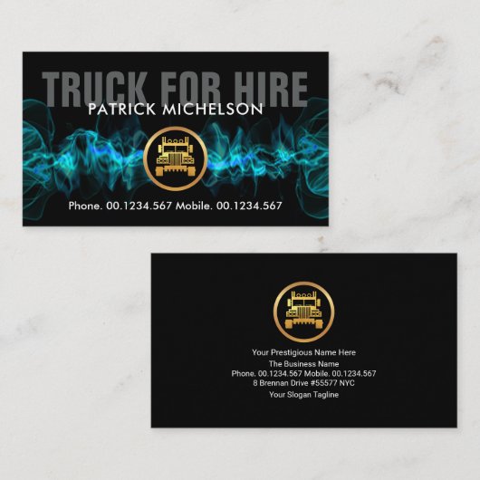 ホットブカッコいいルー電気稲妻金ゴールドセミトラック 名刺 (正面/裏面)